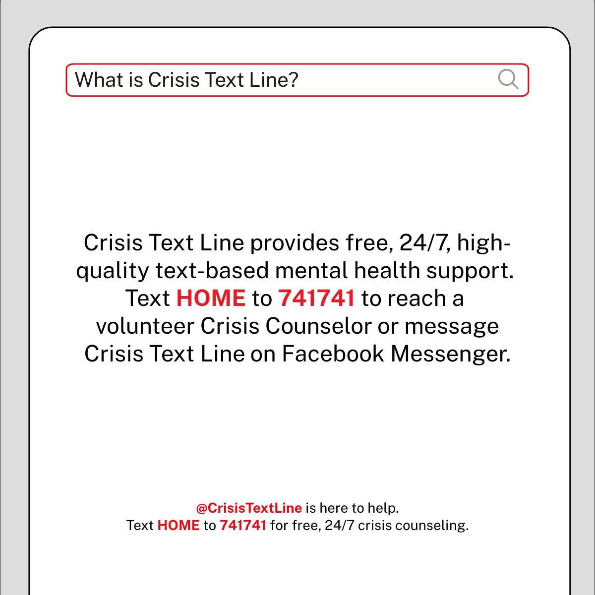 How to use Crisis textline, text HOME to 741741